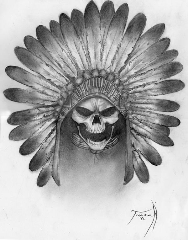 Headress Skull Tattoo Art by MirrorStewedios on deviantART