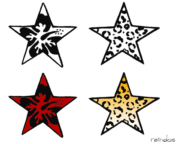 flower tattoo with stars. stars - flower tattoo