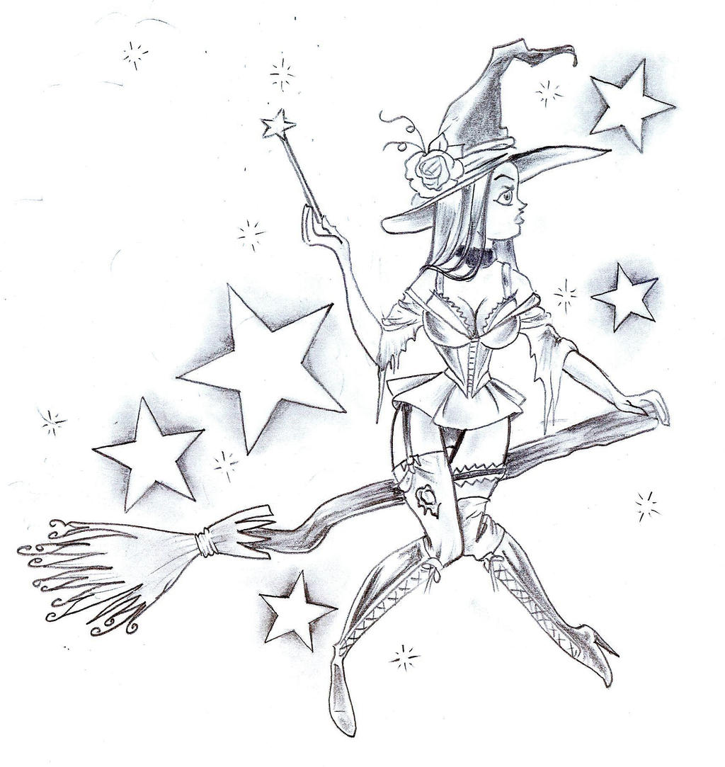Witch Star Tattoo Design by
