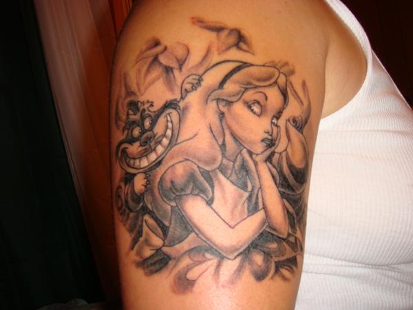 Alice in Wonderland tattoo by lillylil