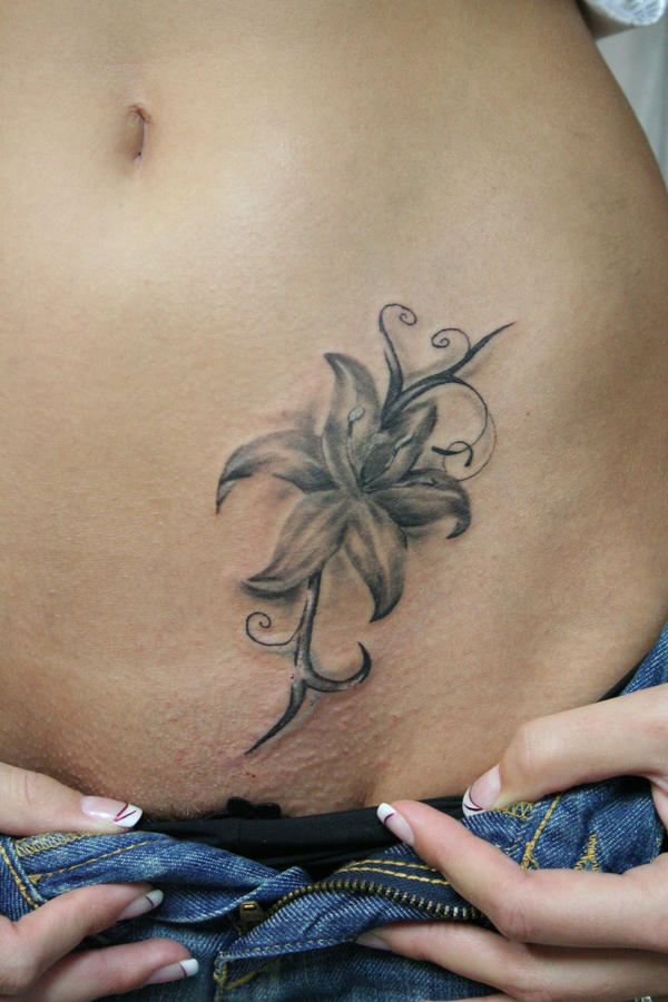 Newly Flower Tribal Tattoo by