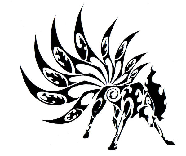 tribal tattoo pokemon. Ninetales Tribal Tattoo by