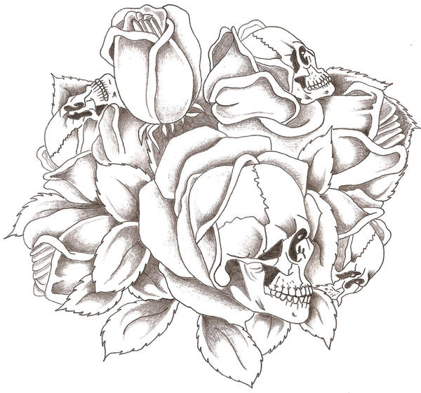 Skulls and Roses by TheLob on