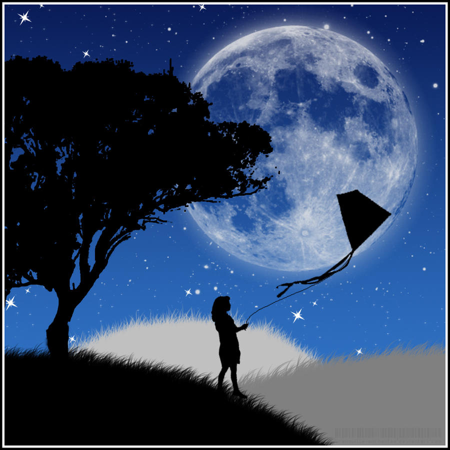 Tale of the kite in the night by grenouille enchantee