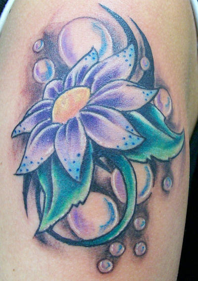 bubble tribal and flower | Flower Tattoo