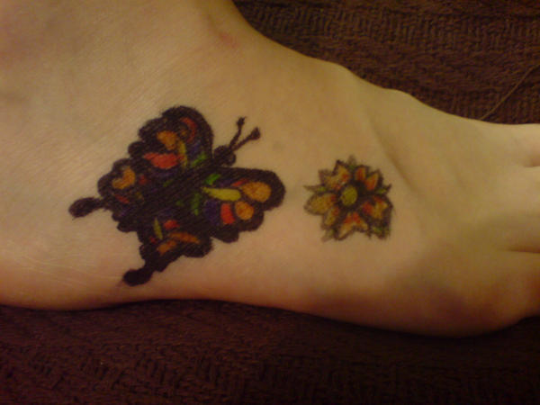 Butterfly n Flower Pen Tattoo by reven85 on deviantART