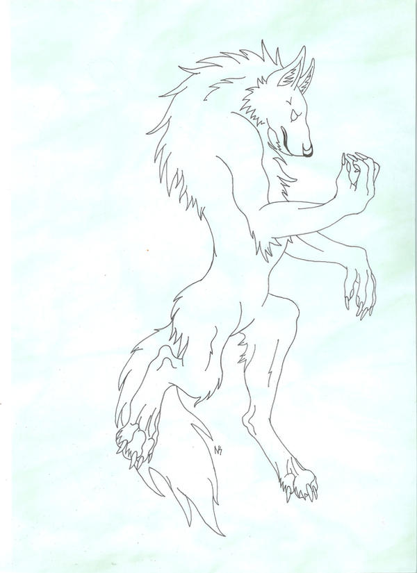 anime wolf lineart. were wolf lineart by ~greenleafprince on deviantART