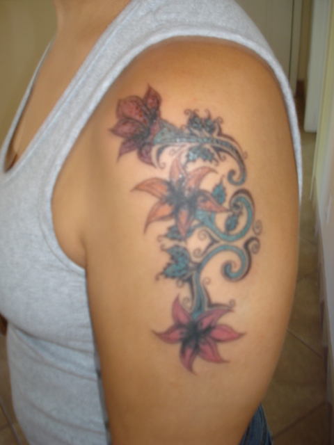 flower tattoo finished | Flower Tattoo
