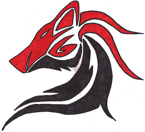 Red and Black tribal Wolf by Wulvar on deviantART