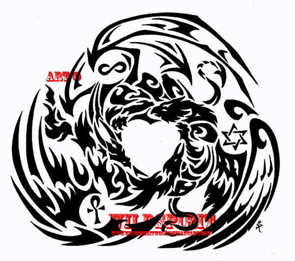 dragon phoenix tattoos. Dragon Griffon Phoenix Tattoo