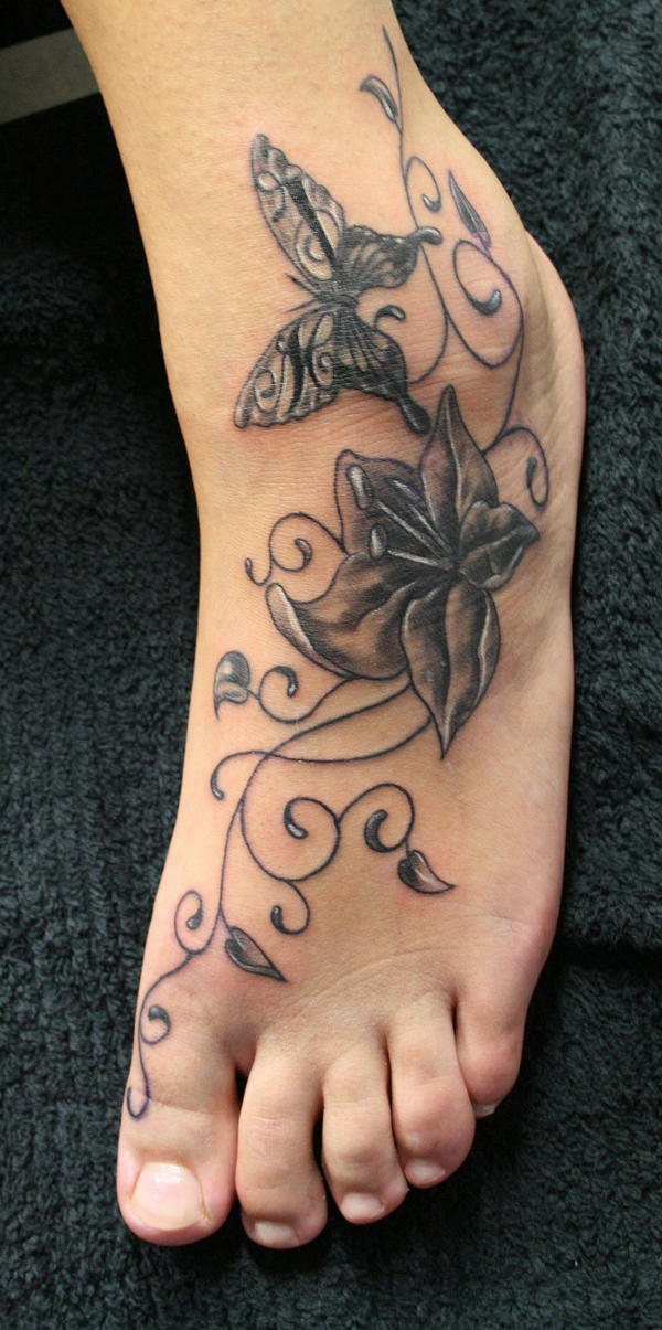 Flower Butterfly chicano Tat | Flower Tattoo
