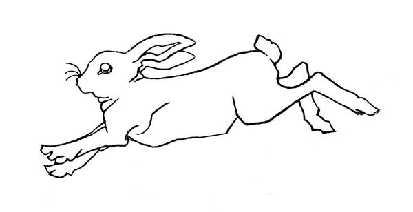 Rabbit Tattoo 1 line art by