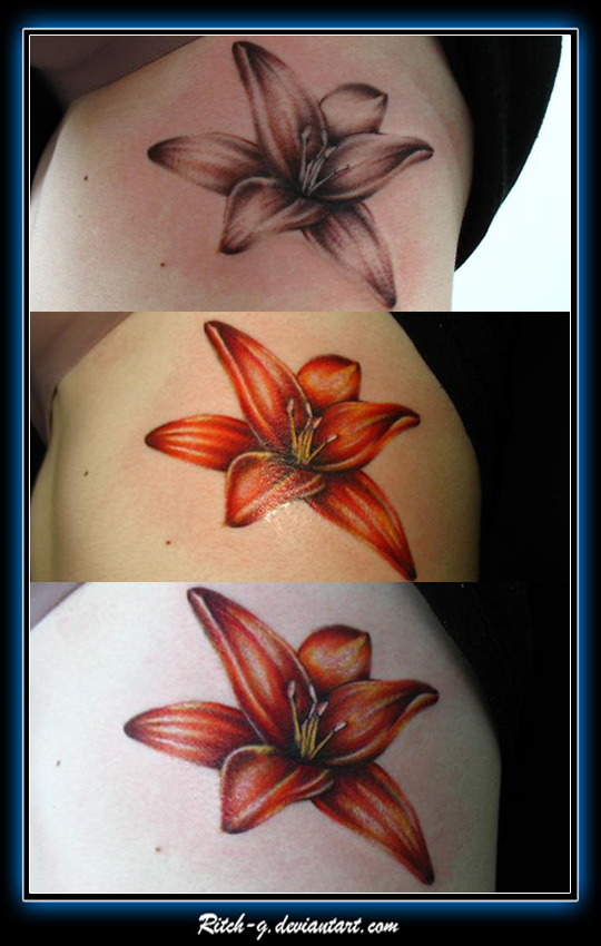 Lily Step by Step | Flower Tattoo