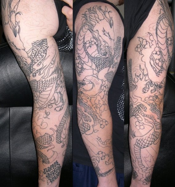 Japanese Dragon Sleeve +1 - sleeve tattoo