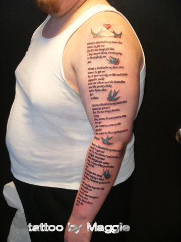 jack sparrow tattoo poem. arm tattoos. Poem Down Arm