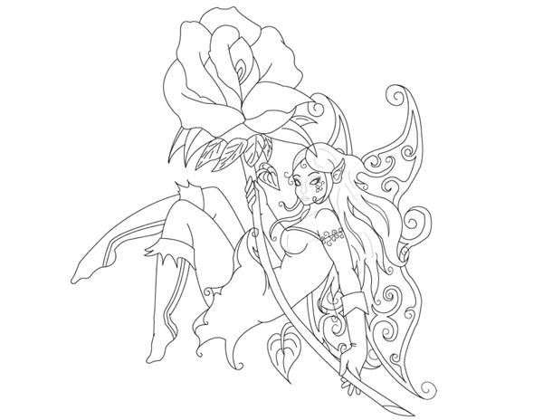 Fairy Tattoo outline by
