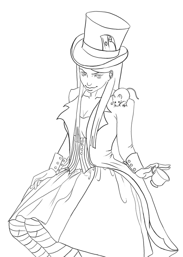 mad hatter coloring pages - photo #40
