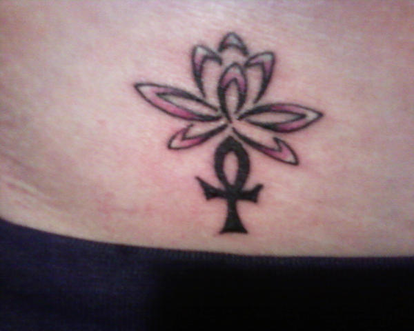 Egyptian Lotus Flower and Ankh | Flower Tattoo