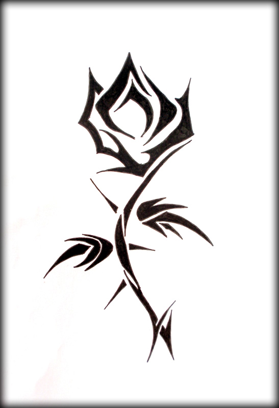 Tribal Rose - flower tattoo