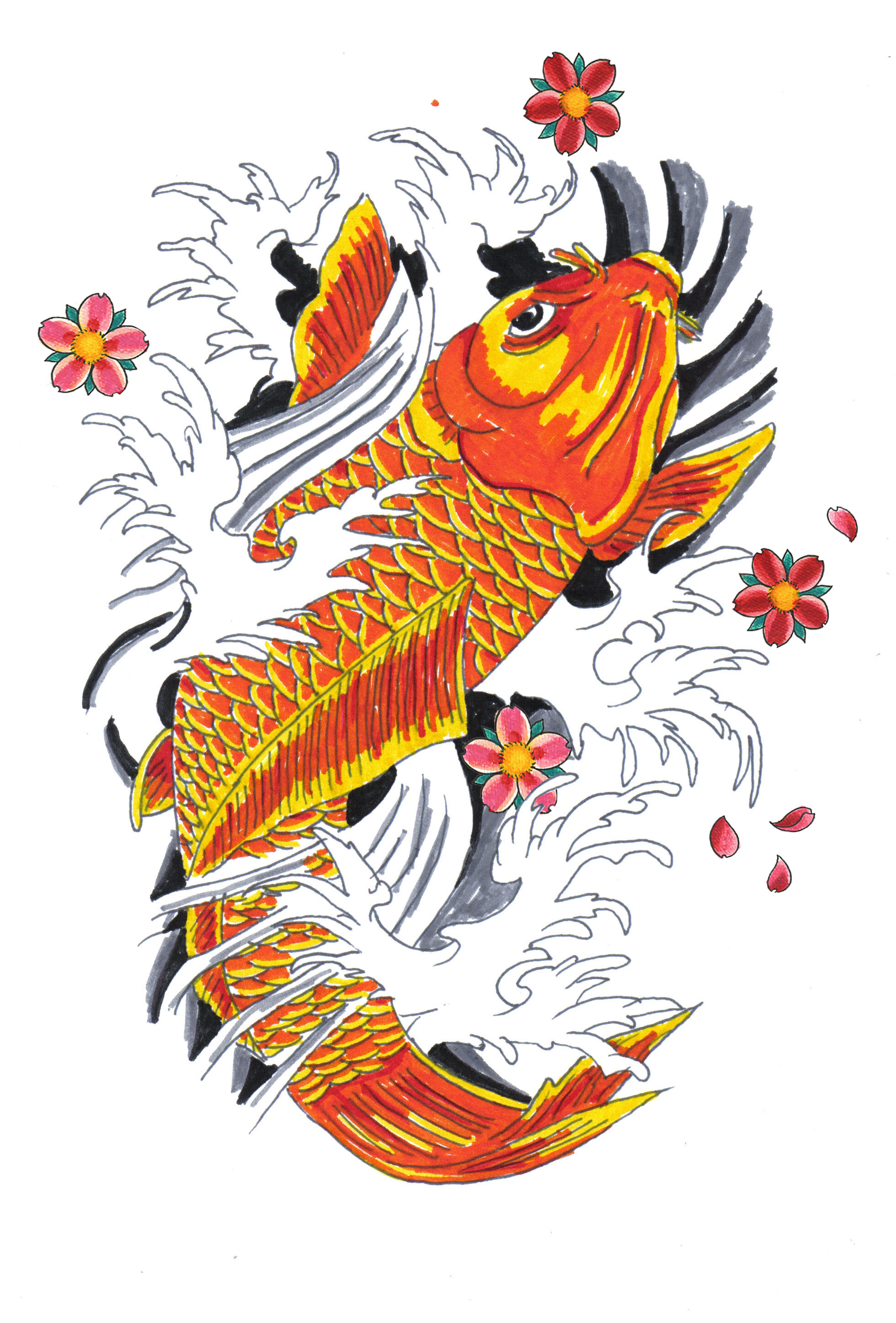 Koi Fish Tattoo Drawings