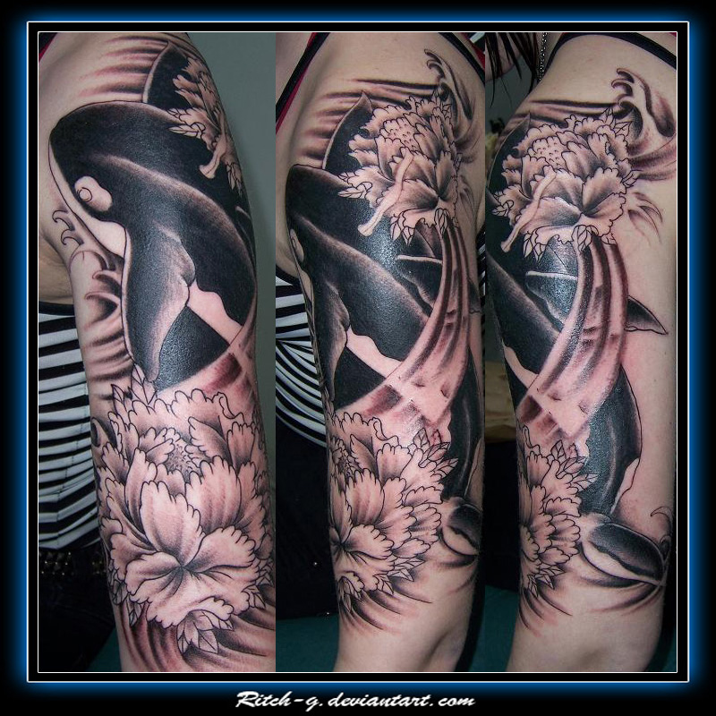 Killer Whale | Flower Tattoo