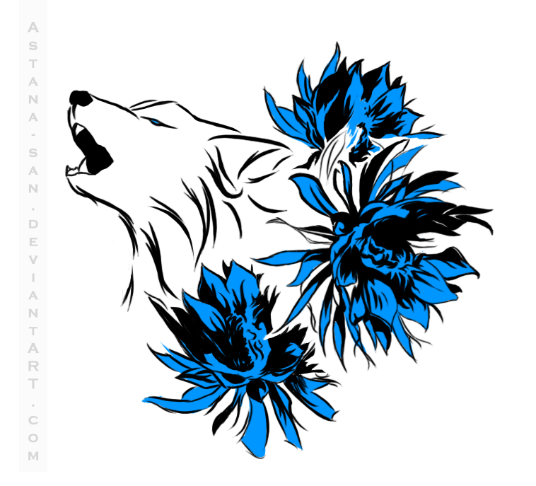 Wolf's Rain Tribute - flower tattoo