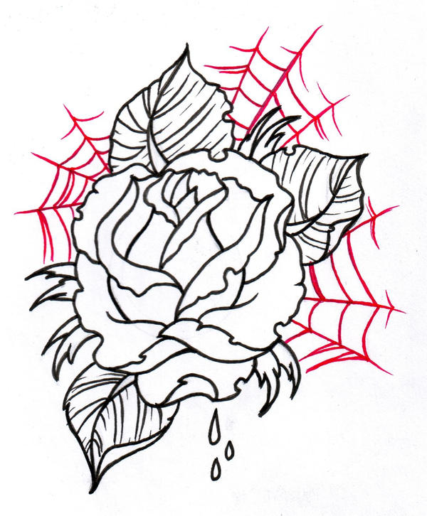 Neo Traditional Rose Outline 2 | Flower Tattoo