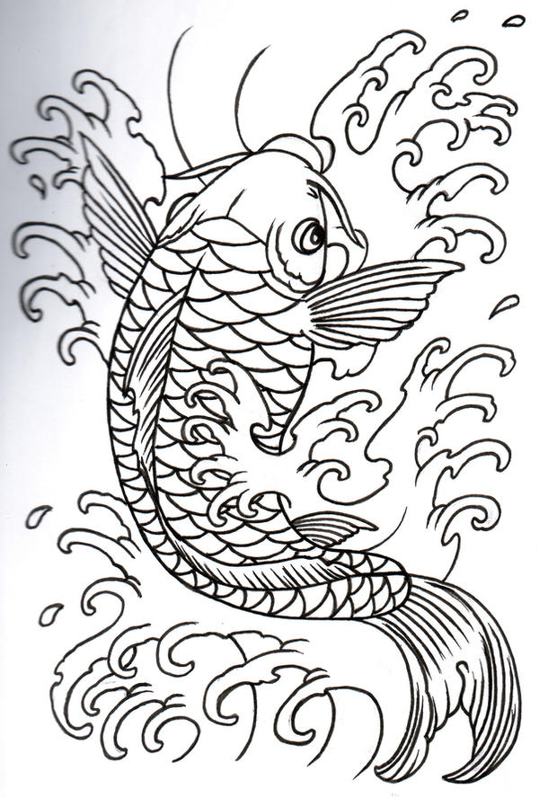Koi Outline 09 by vikingtattoo on deviantART koi tattoo flash