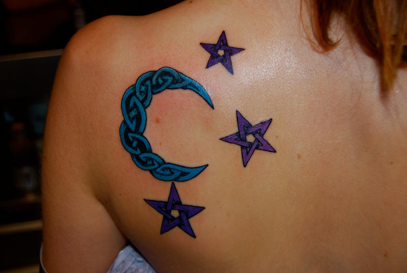 sun and moon tattoos Celtic Moon and stars