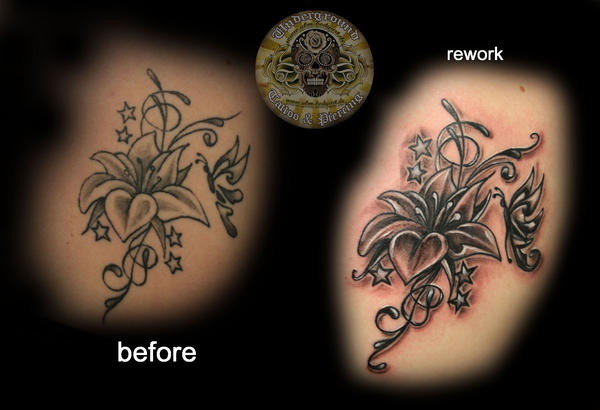 rework of a flower | Flower Tattoo