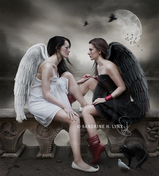 Angel and Demon by queenofladiestoilets photoshop resource collected by psd-dude.com from deviantart