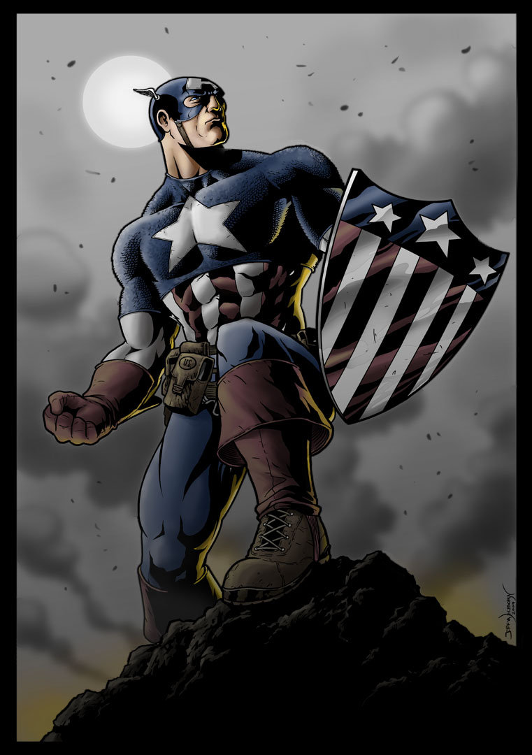 captain America in WW2  color by JeffWelborn on DeviantArt