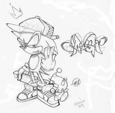 graffiti characters sketches. Sonic Graffiti Sketch by