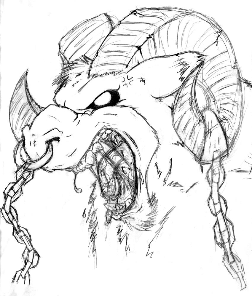 angry ram sketch by cheese-puff82 on DeviantArt