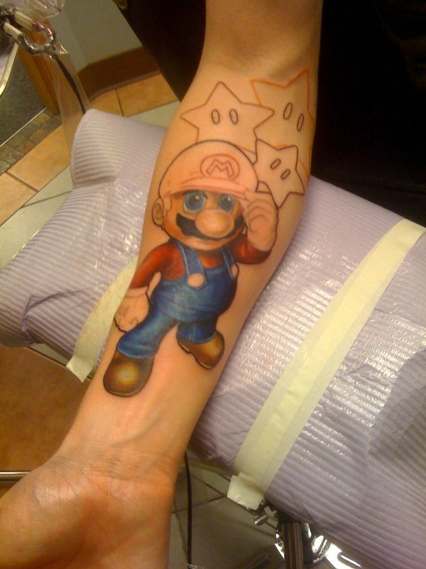 sleeve tattoo designs Mario Sleeve 1