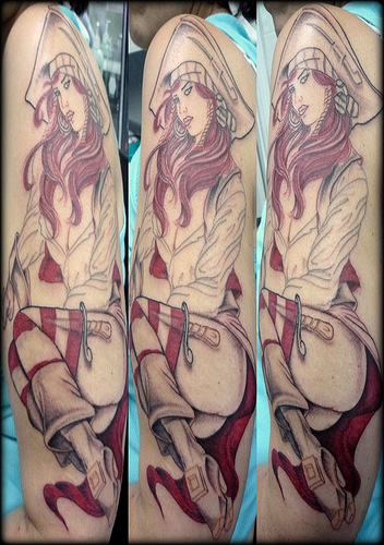 Pin Up Women Tattoo. tattoo for woman. Pin up