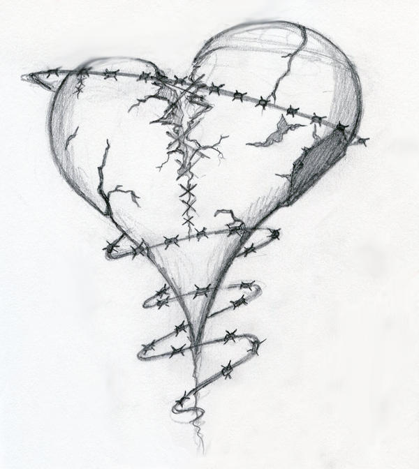 Broken Heart Tattoo Design. Broken Heart by ~Dravek on