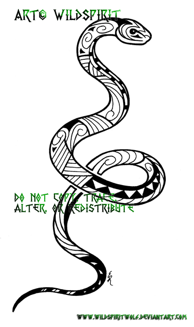 Maori Tribal Snake Tattoo by WildSpiritWolf aboriginal tattoo designs