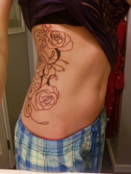 Flower Side Tattoo design