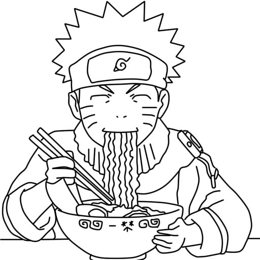 naruto eating ramen coloring pages - photo #13
