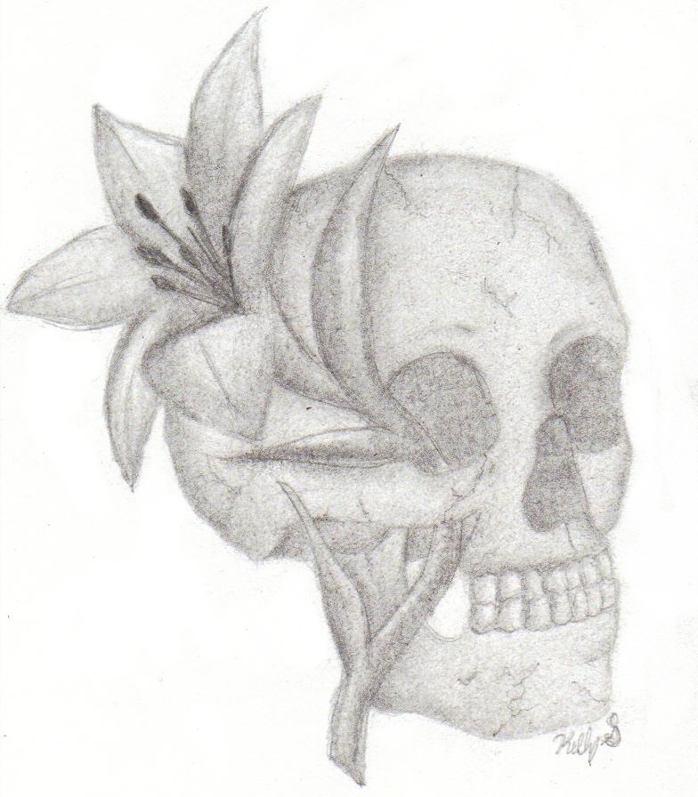 Skull Flower Tattoo - flower tattoo