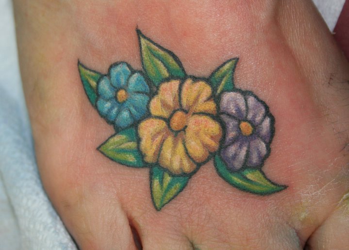foot tattoos. Foot flowers