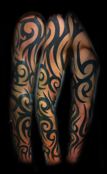 tribal sleeve tattoo designs. half sleeve tattoos. Tribal