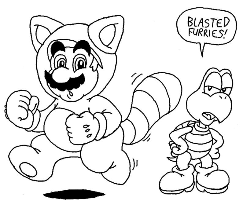 raccoon mario coloring pages - photo #3