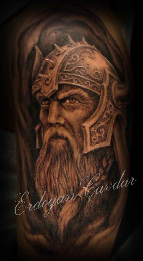 viking warrior tattoo by