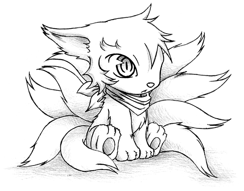 Anime Fox Coloring Pages Coloring Pages