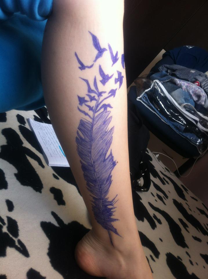 Feather Into Birds Tattoo Picture 6