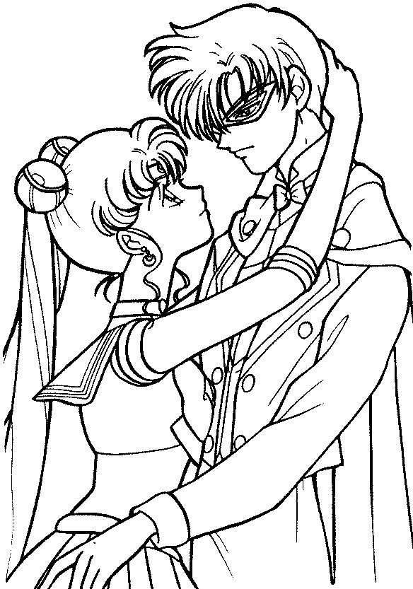 sailor moon tuxedo mask coloring pages - photo #10