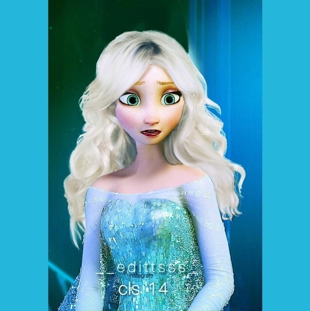 Elsa let her hair down! by Editttsss