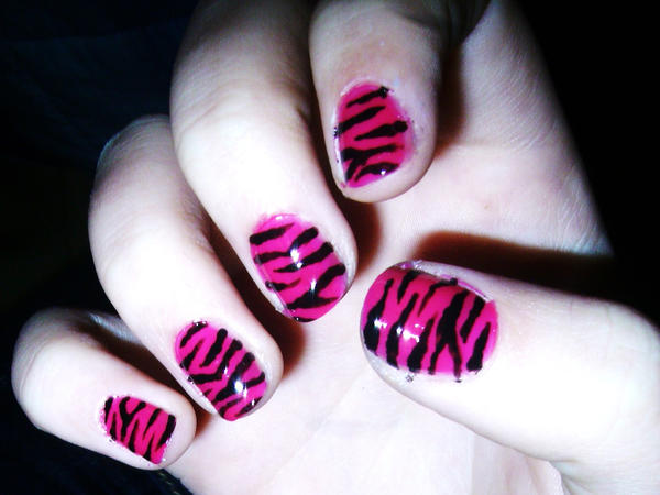 pink Zebra Nails by magaa7x on DeviantArt